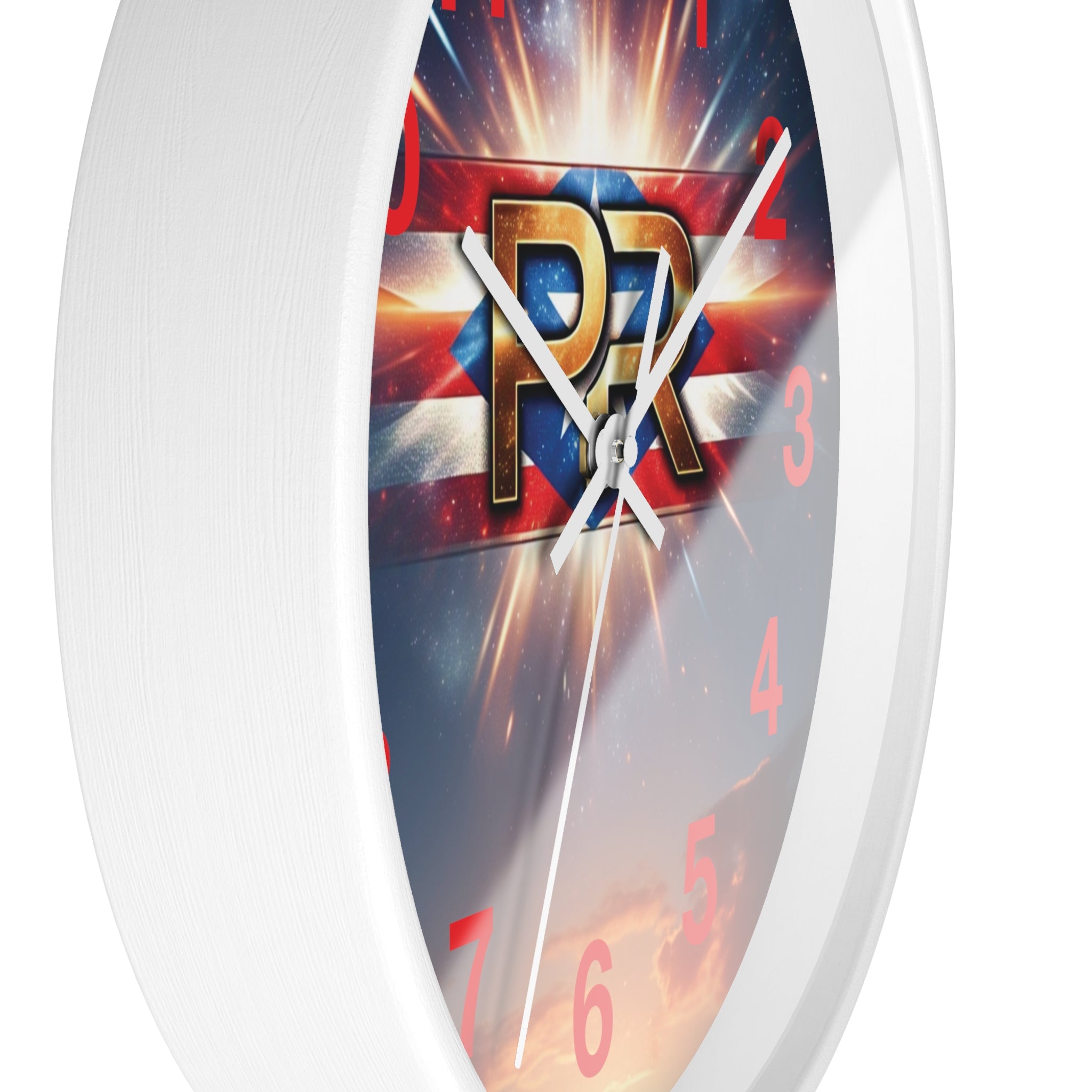 Reloj de pared puertorriqueño con el logotipo de PR: perfecto para decoración del hogar o regalos.