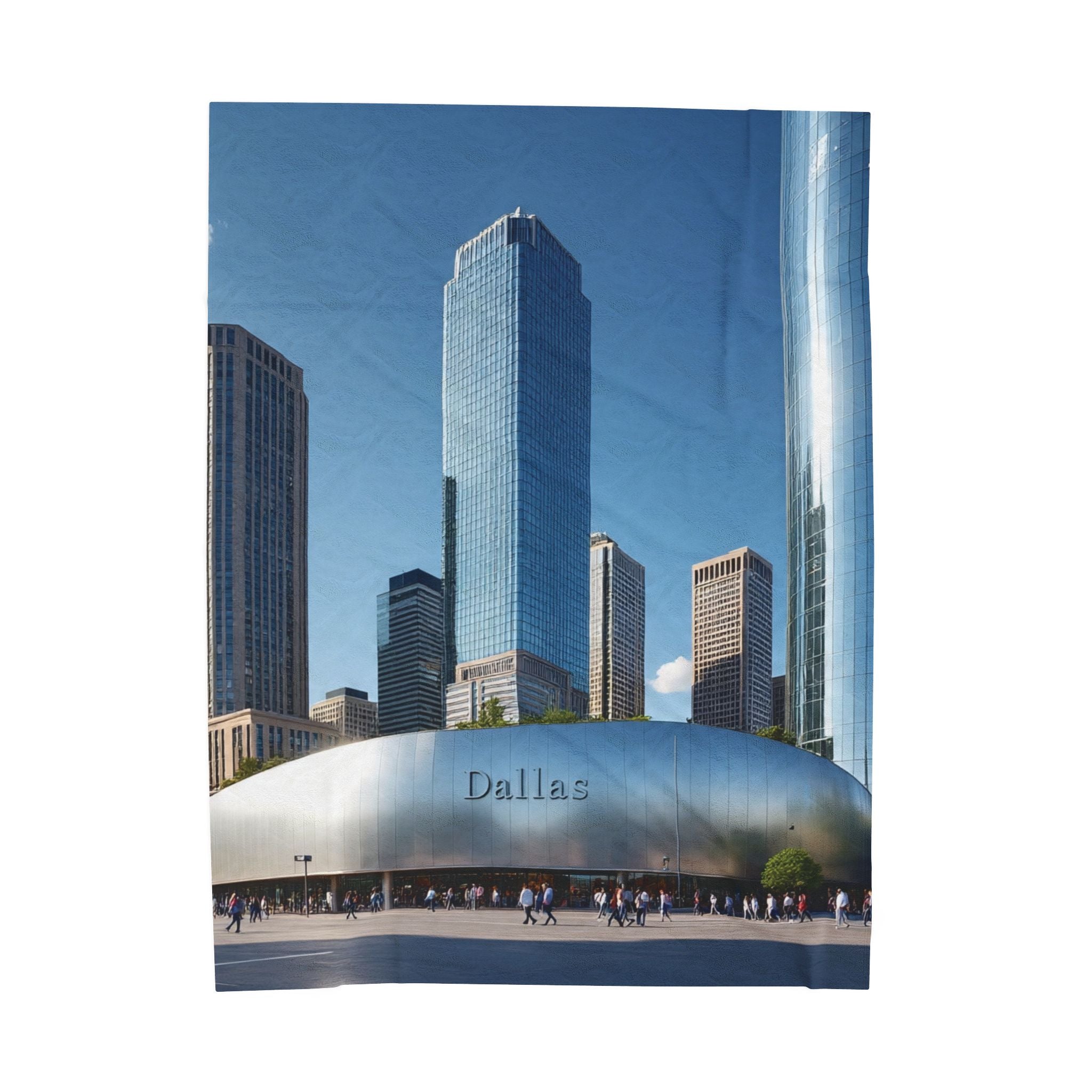 Cityscape Velveteen Plush Blanket - Cozy Home Decor, Gift for Dallas Lovers, Travel Souvenir, Soft Luxury Throw