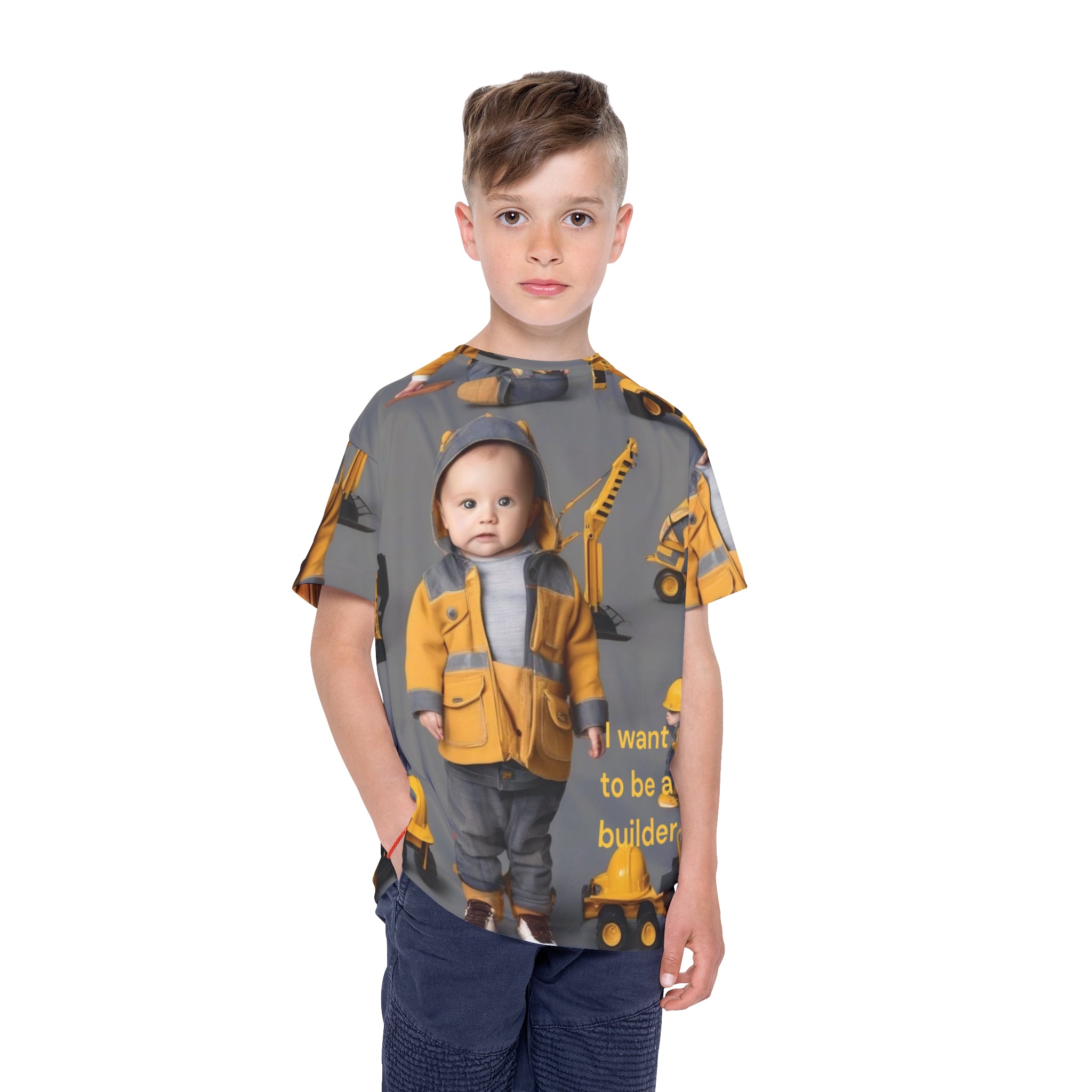 Kids  Jersey Builder Boy T-Shirt , honoring dad