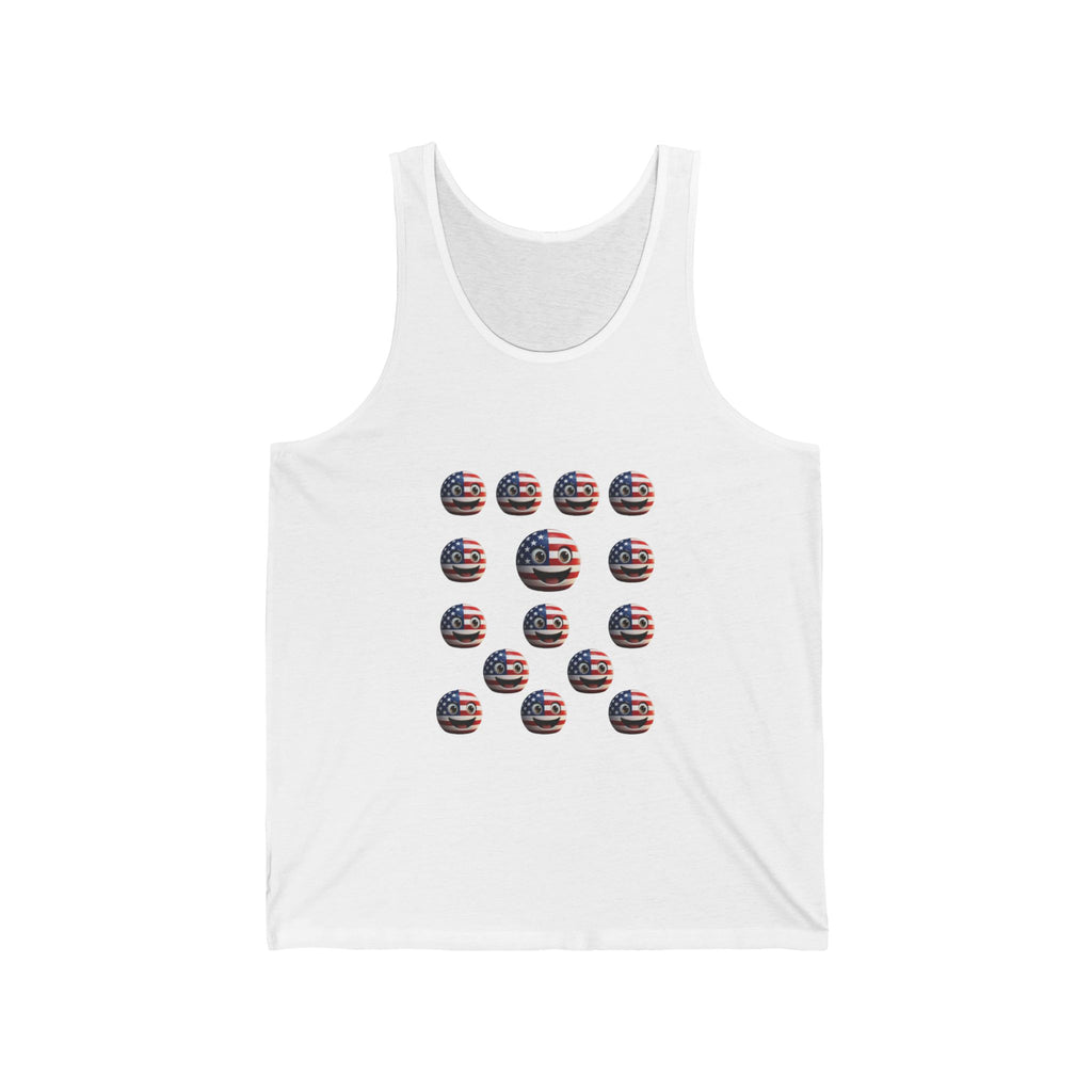 Patriotic Unisex Jersey Tank Top - USA Flag Design