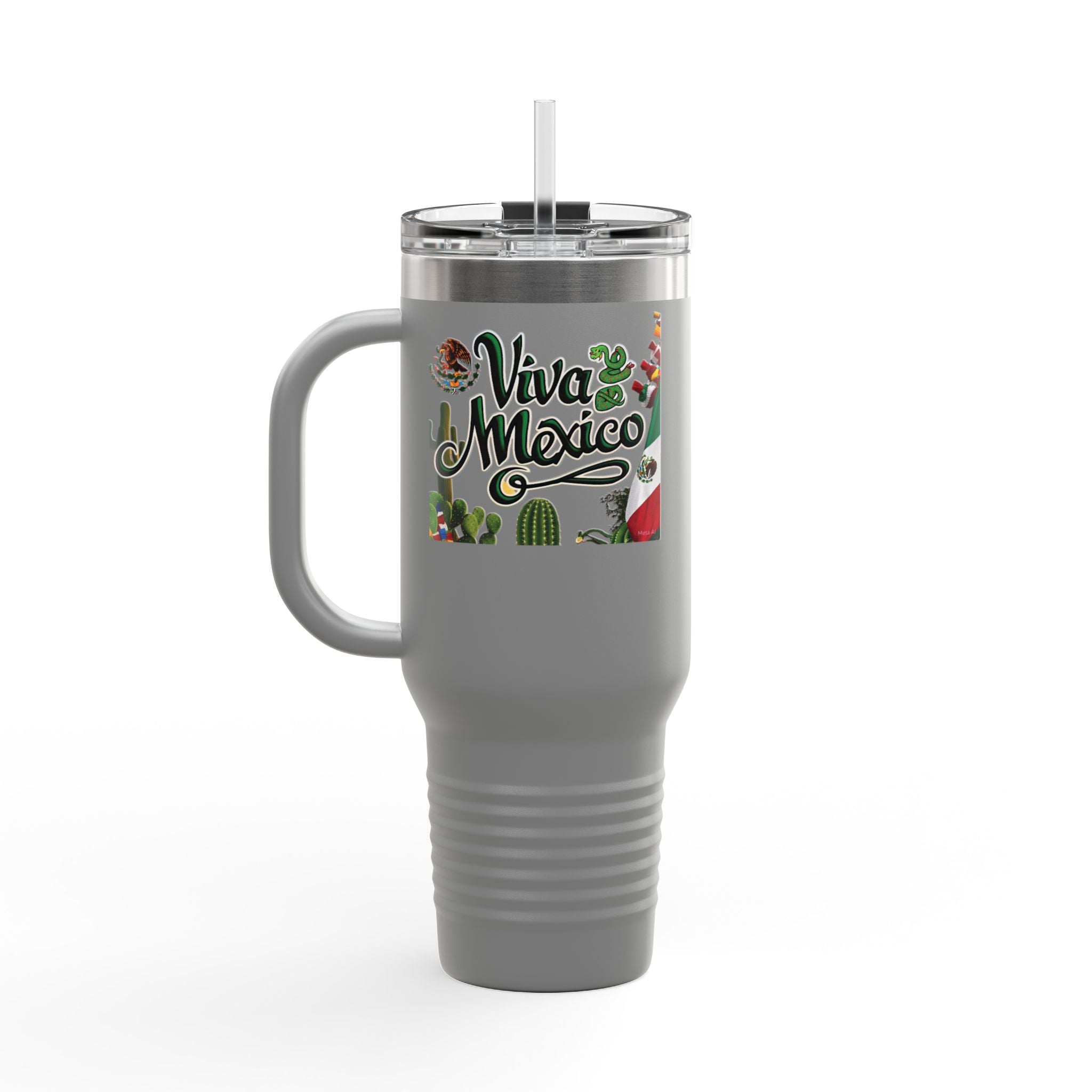 Taza de viaje térmica Viva México- 40oz Cactus Design