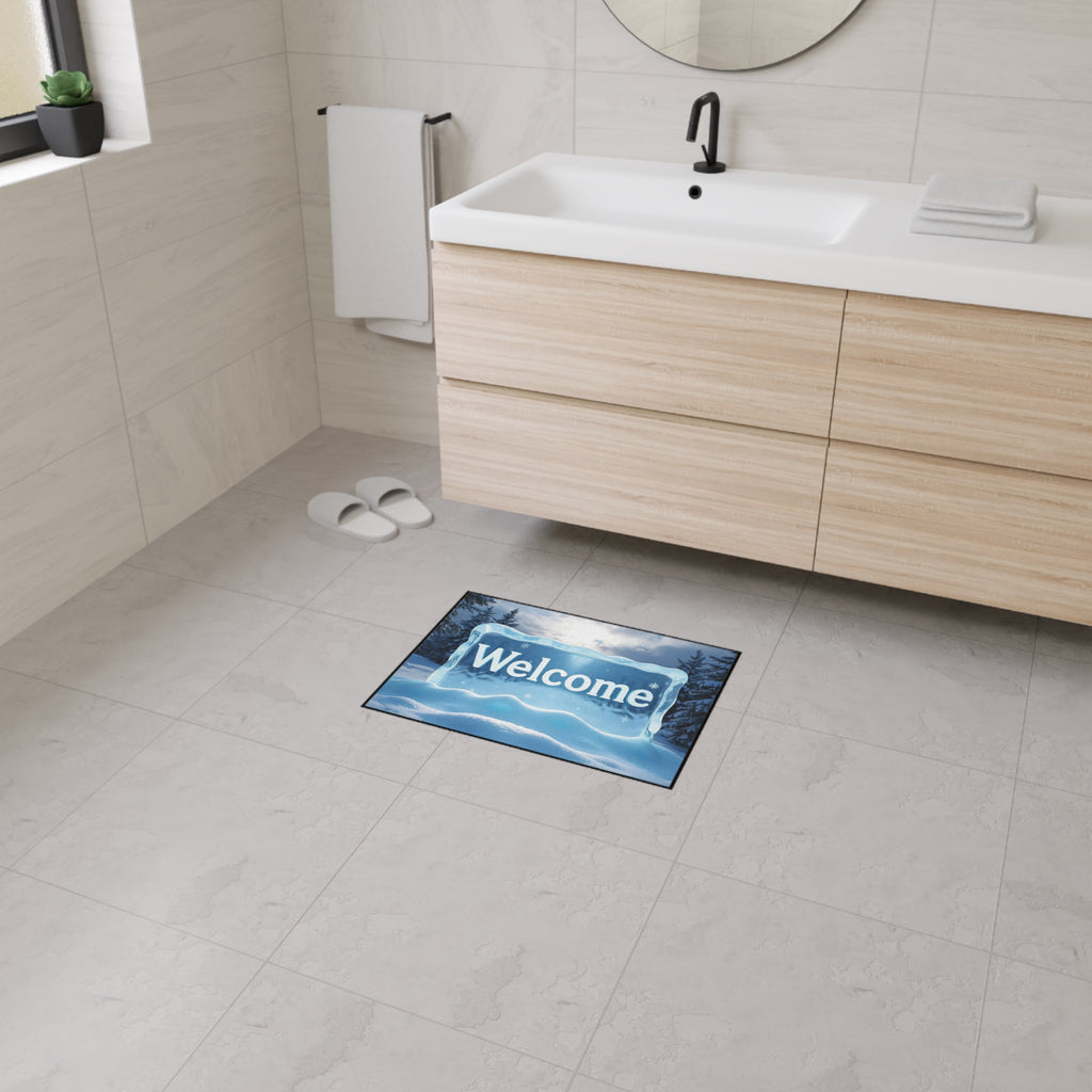 Winter Welcome Heavy Duty Floor Mat, Durable Entrance Rug, Non-Slip Outdoor Mat, Seasonal Home Decor, Holiday Welcome Mat