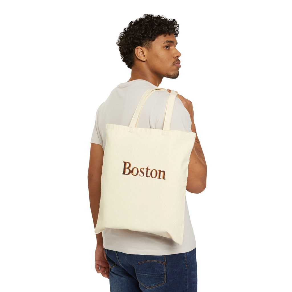 Boston Canvas Tote Bag — Classic City Lettering Tote