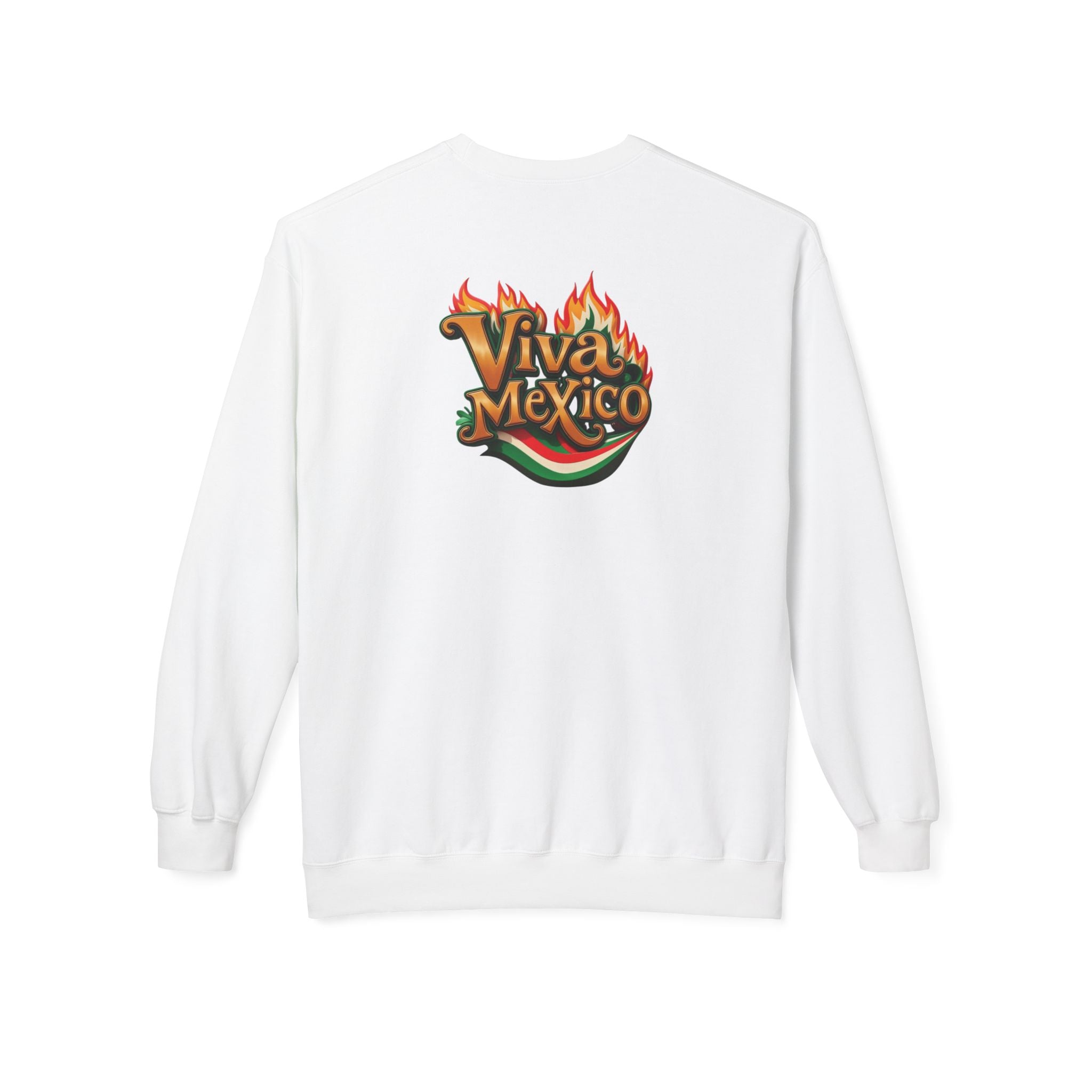 Viva Mexico Fleece Crewneck Sweatshirt - Fun Chili Pepper Design