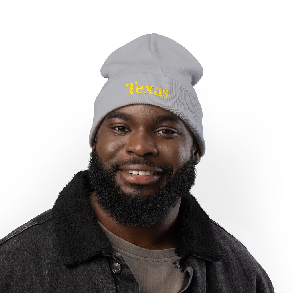 Cozy Texas Embroidered Knit Beanie, Winter Hat, Gifts for Texans, Outdoor Accessories, Casual Fashion