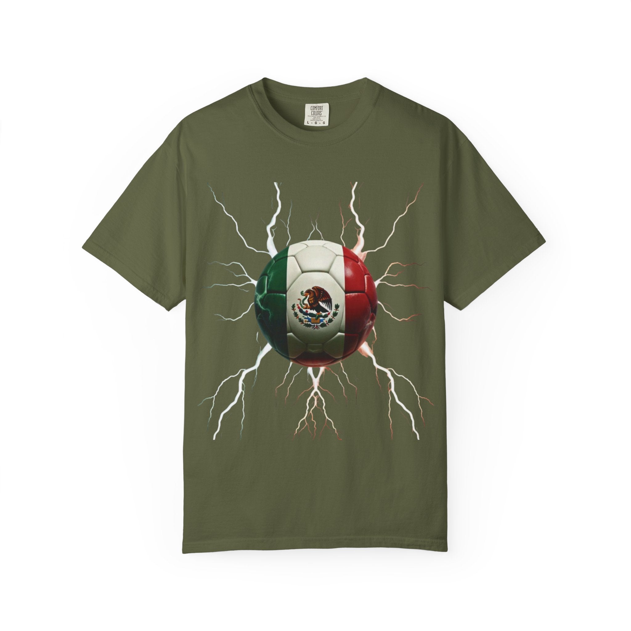 Mexico Unisex Soccer T-Shirt: Electric Garment-Dyed Design for Fans
