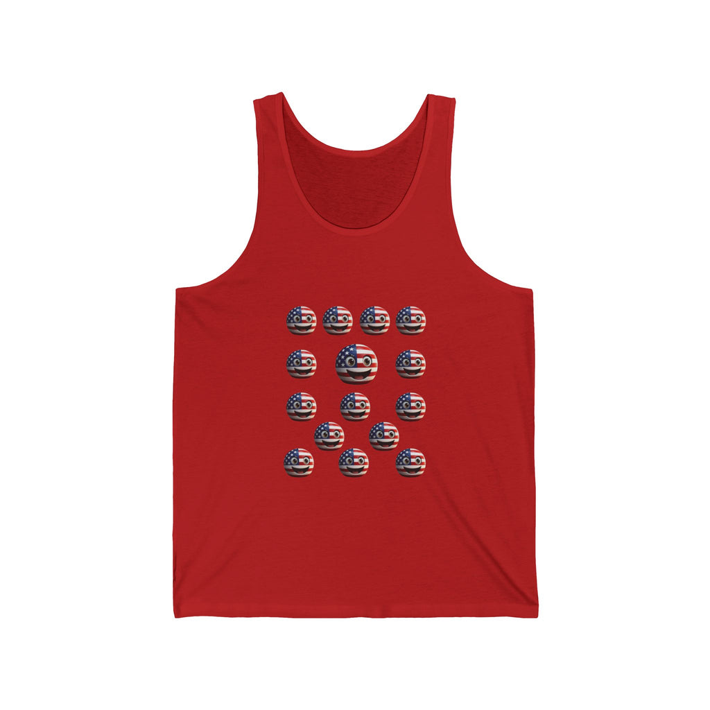 Patriotic Unisex Jersey Tank Top - USA Flag Design