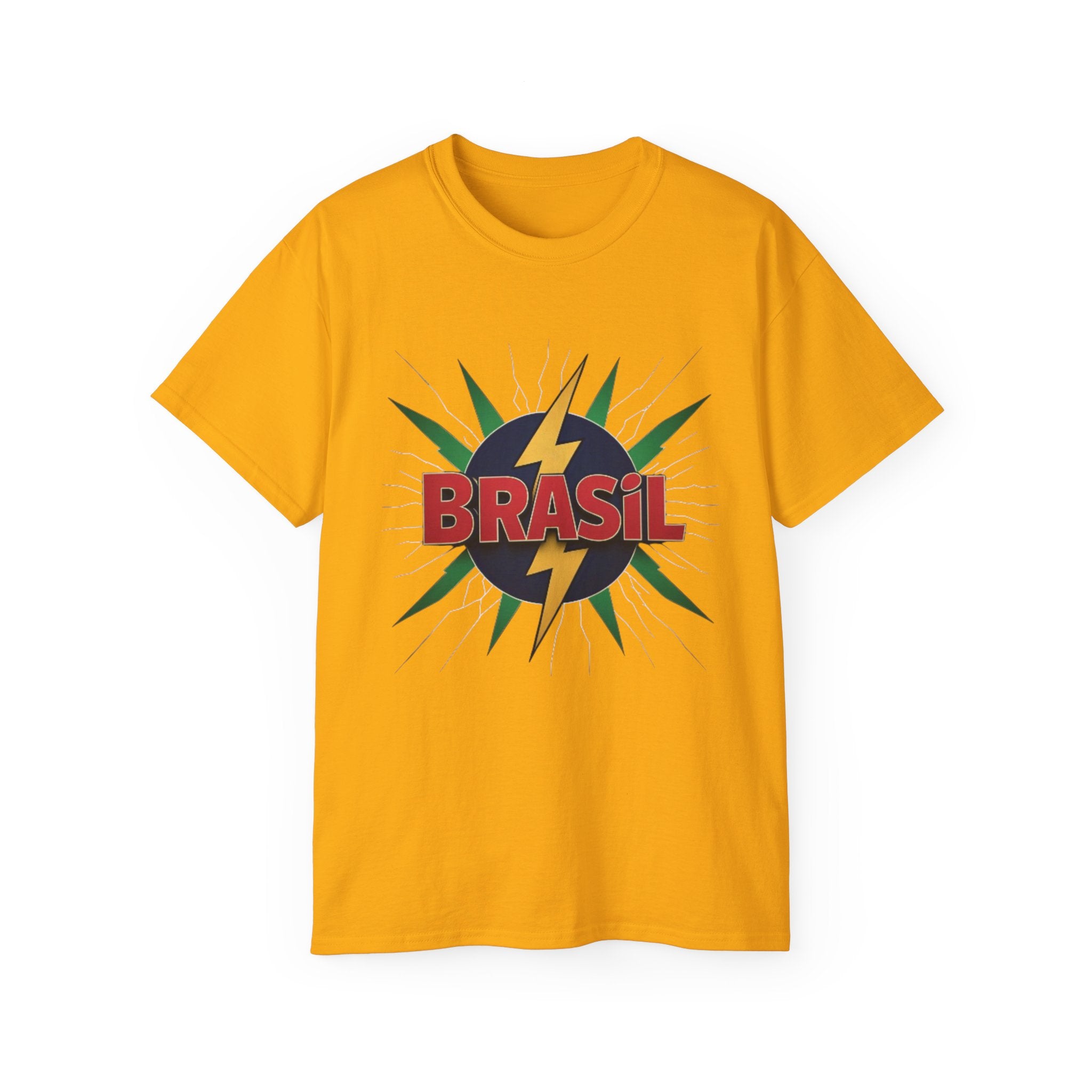 Brasil Tee - Camisa de algodão unissex vibrante para viajantes e comemorações
