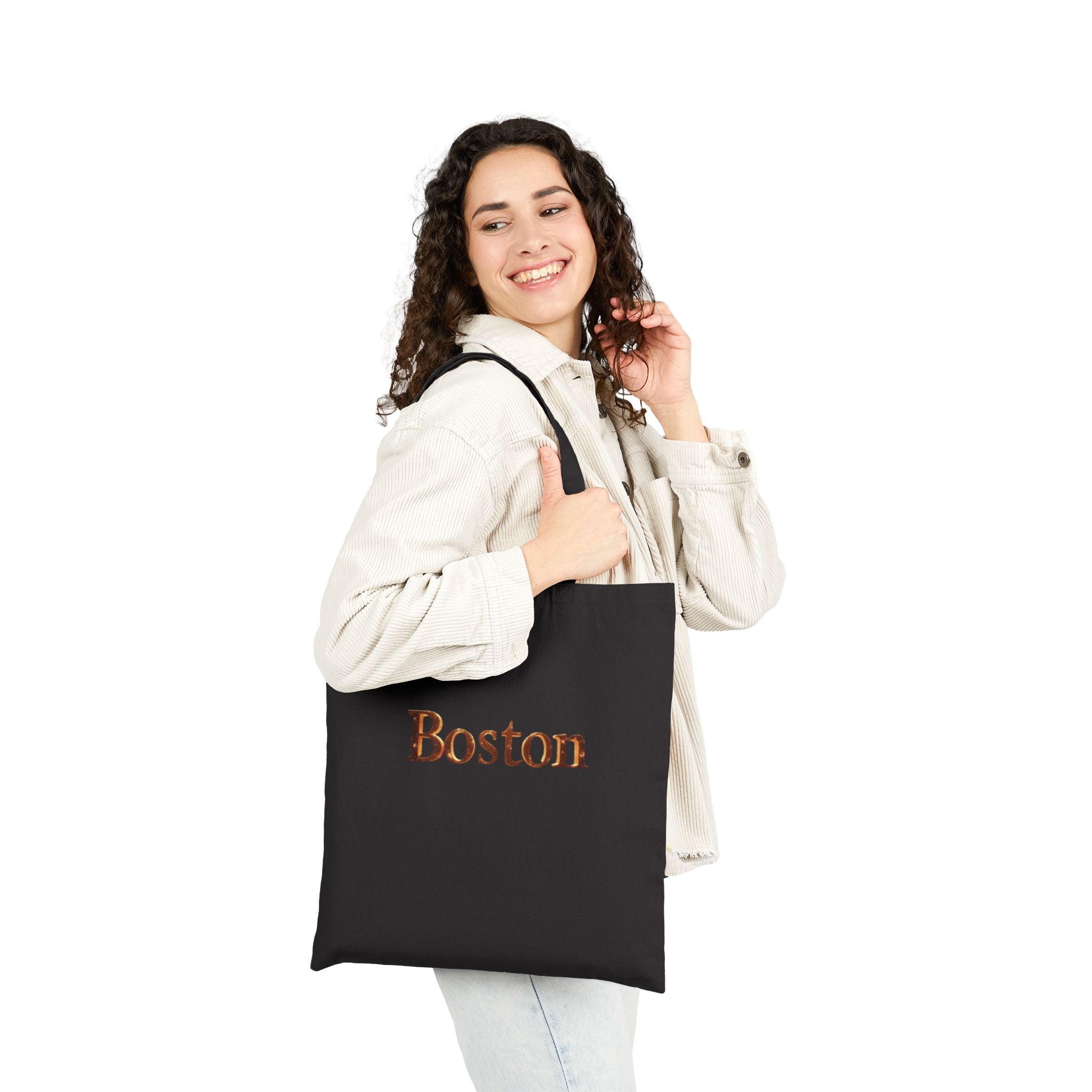 Boston Canvas Tote Bag — Classic City Lettering Tote