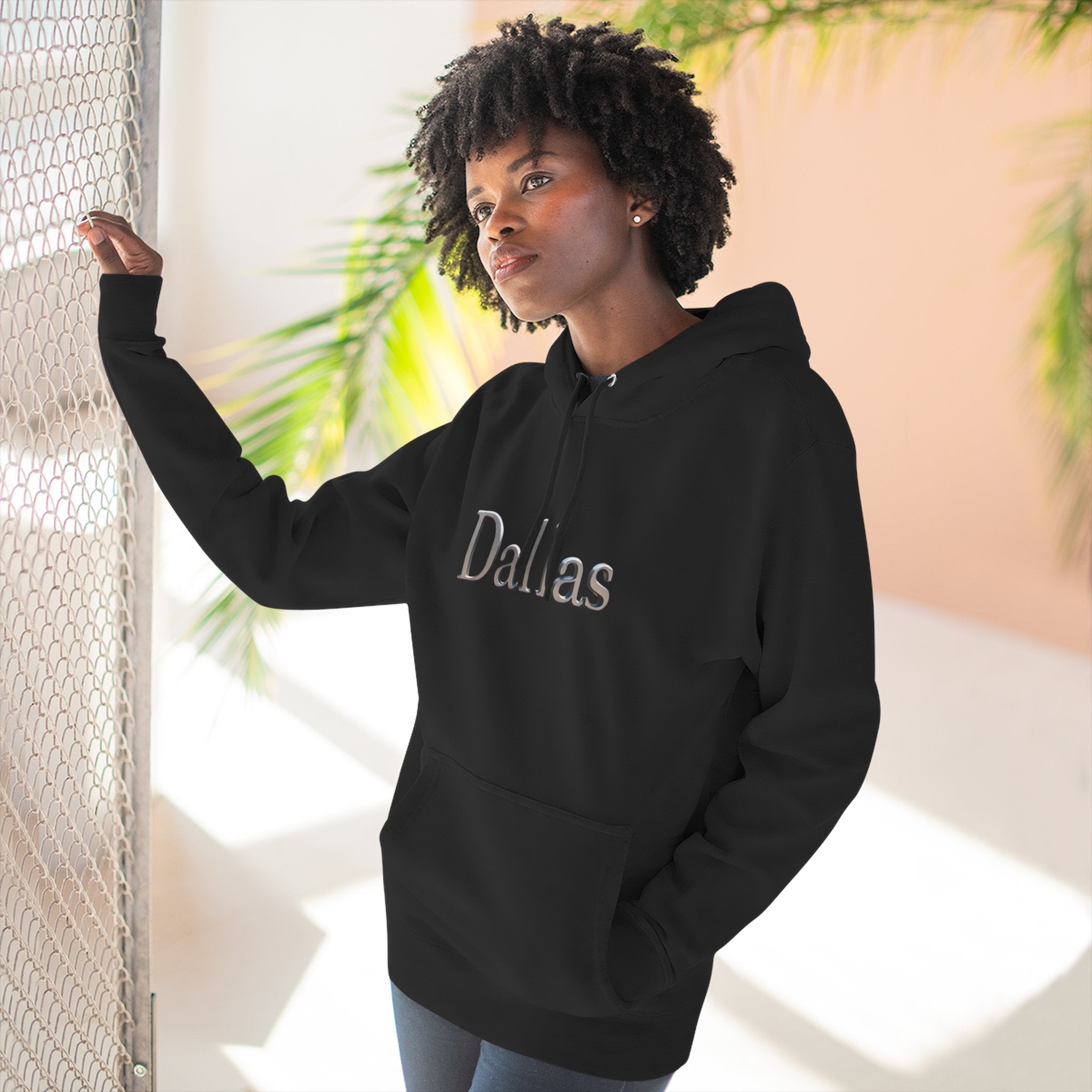 Dallas Three-Panel Fleece Hoodie | Cozy Casual Wear, City Pride Sweatshirt, Perfect Gift for Texas Lovers, Comfortable Everyday Hoodie