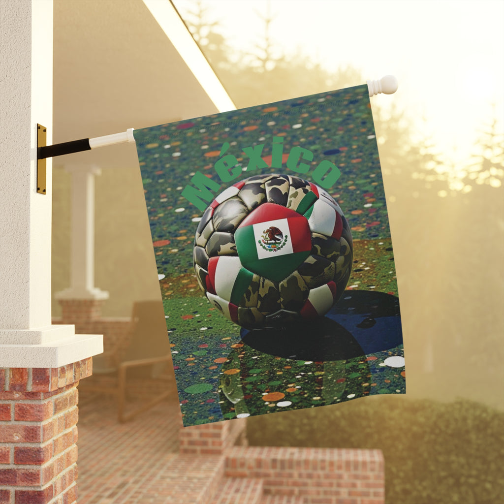 Mexico Soccer Ball Garden Flag — Patriotic Football Garden & House Banner