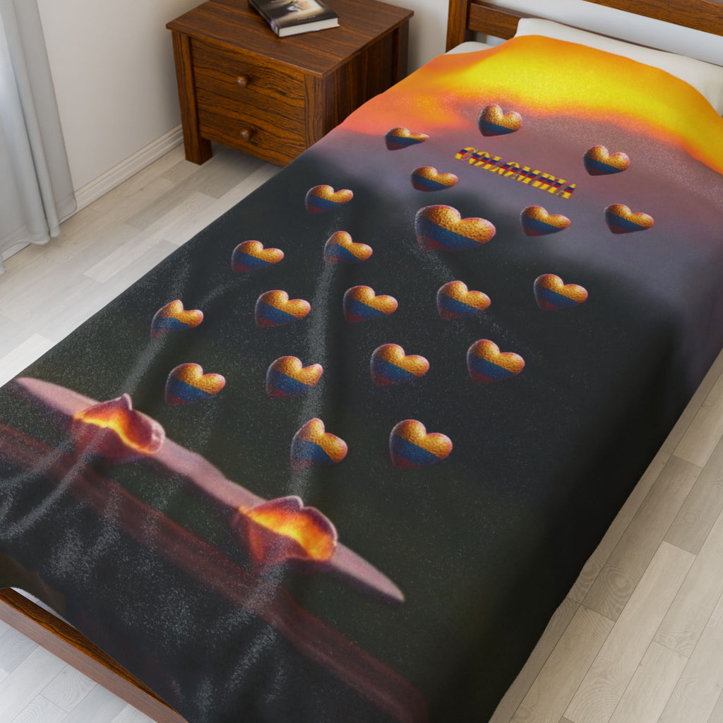 Manta de terciopelo de Colombia. Ideal para regalar.