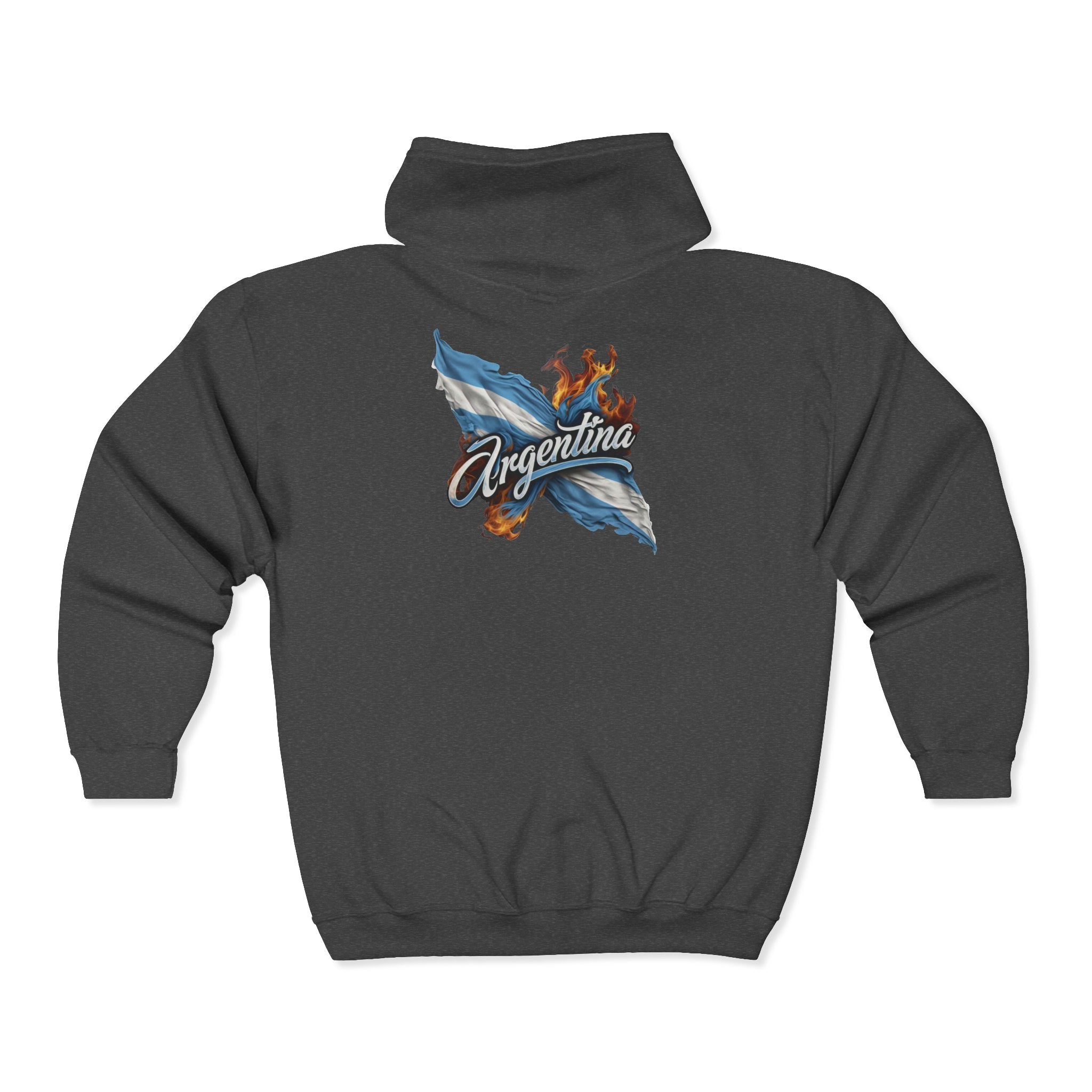 Unisex full-zip hoodie with the Argentine flag