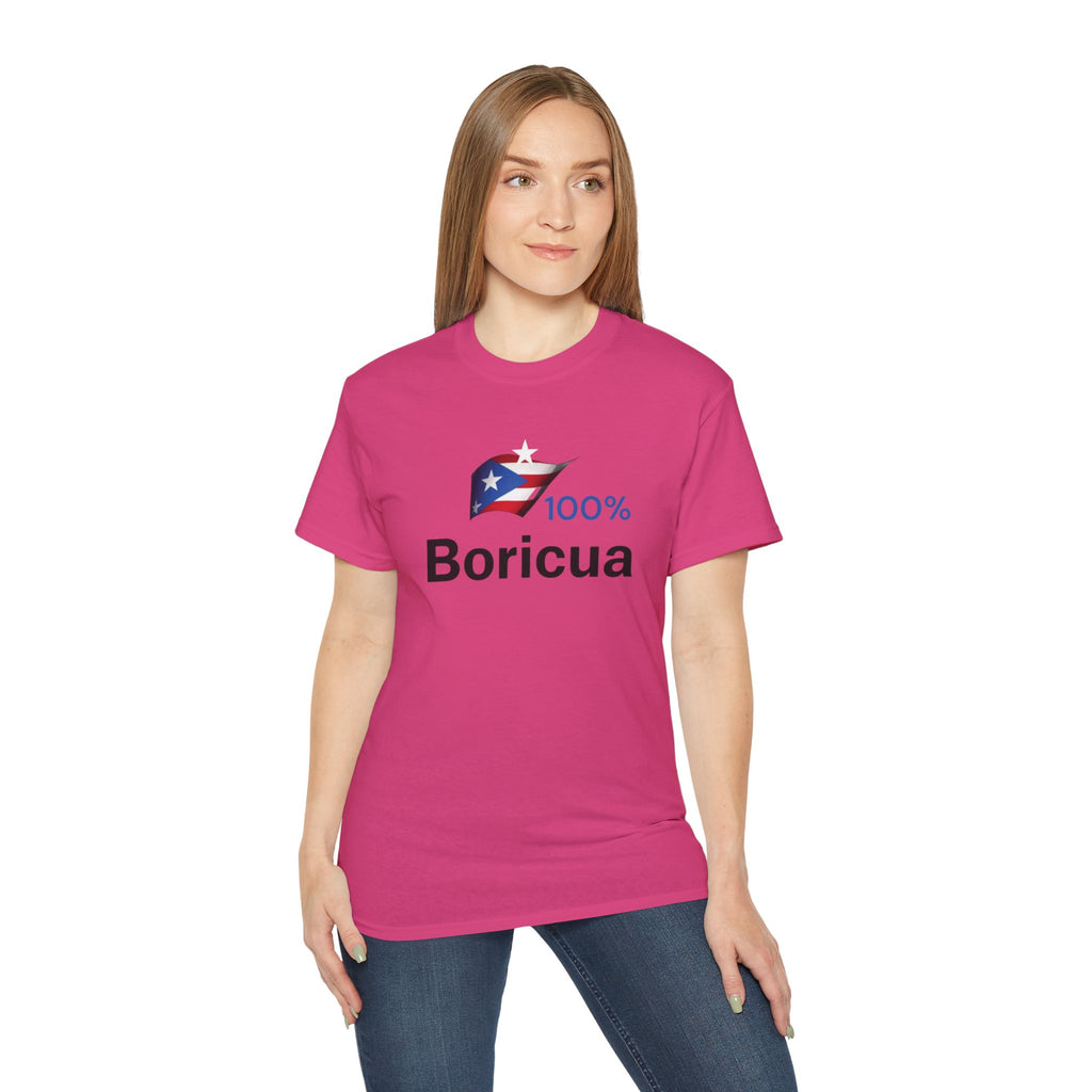100% Boricua Unisex Ultra Cotton Tee - Celebrating Puerto Rican Pride