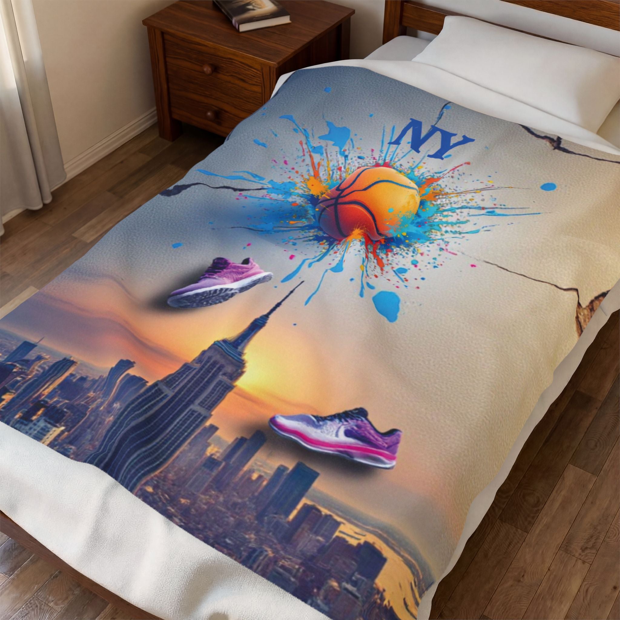 Urban Basketball Velveteen Plush Blanket