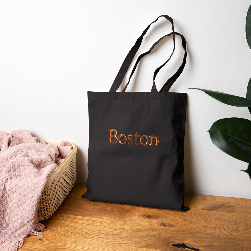 Boston Canvas Tote Bag — Classic City Lettering Tote