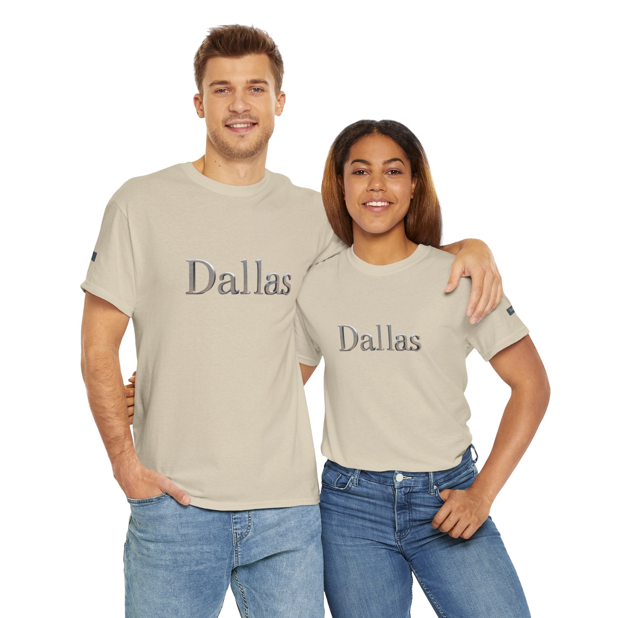 Dallas Unisex Heavy Cotton Tee, Casual Graphic Tee, Urban Fashion Shirt, Travel Souvenir, City Pride Gift, Comfortable Everyday Wear